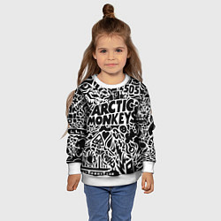 Свитшот детский Arctic monkeys Pattern, цвет: 3D-белый — фото 2