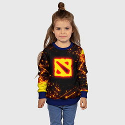 Свитшот детский DOTA 2 FIRE LOGO ДОТА 2 ОГНЕННЫЙ ЛОГО, цвет: 3D-синий — фото 2