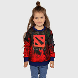 Свитшот детский DOTA 2 ЛОГО В ОГНЕ, ПЕРСОНАЖИ, цвет: 3D-синий — фото 2