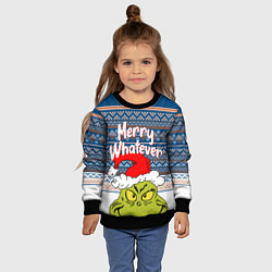 Свитшот детский MERRY WHATEVER GRINCH, цвет: 3D-черный — фото 2