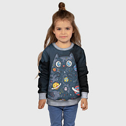 Свитшот детский Космический кот в планетах, цвет: 3D-меланж — фото 2