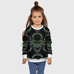 Свитшот детский Skulls vanguard pattern 2077, цвет: 3D-белый — фото 2