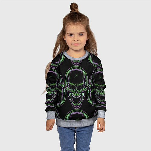 Детский свитшот Skulls vanguard pattern 2077 / 3D-Меланж – фото 4