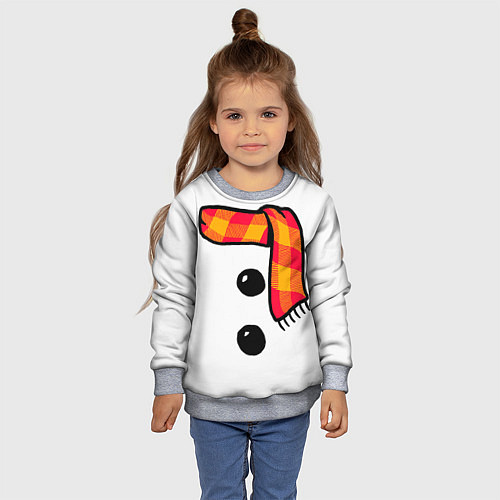 Детский свитшот Snowman Outfit / 3D-Меланж – фото 4