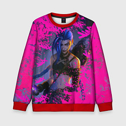 Свитшот детский Jinx v2 Arcane LoL, цвет: 3D-красный