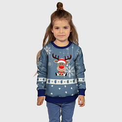 Свитшот детский New Years Deer, цвет: 3D-синий — фото 2