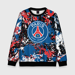 Свитшот детский PSG БРЫЗГИ КРАСОК СПОРТ, цвет: 3D-черный