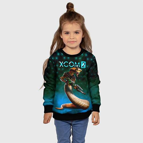 Детский свитшот XCOM ИКС КОМ рептилия / 3D-Черный – фото 4