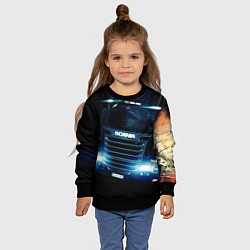 Свитшот детский SCANIA Дальнобой 2022, цвет: 3D-черный — фото 2