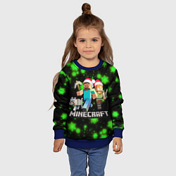 Свитшот детский НОВОГОДНИЙ MINECRAFT ГЕРОИ ИГРЫ, цвет: 3D-синий — фото 2