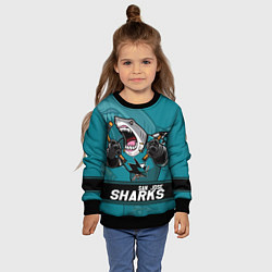 Свитшот детский San Jose Sharks, Сан Хосе Шаркс, цвет: 3D-черный — фото 2