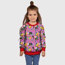 Свитшот детский Психоделика Инь-Янь, цвет: 3D-красный — фото 2
