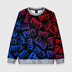 Свитшот детский POPPY PLAYTIME LOGO NEON, ХАГИ ВАГИ, цвет: 3D-меланж