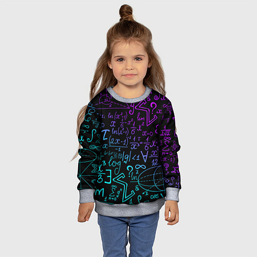 Детский свитшот НЕОНОВЫЕ ФОРМУЛЫ NEON FORMULAS / 3D-Меланж – фото 4