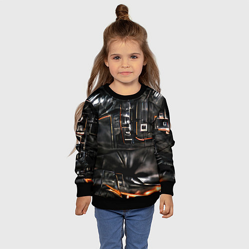 Детский свитшот Стиль терминатора / 3D-Черный – фото 4