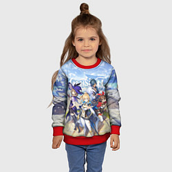 Свитшот детский МИР ТЕВАЙТ ГЕРОИ ГЕНШИН ИМПАКТ, цвет: 3D-красный — фото 2