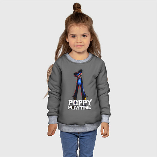 Детский свитшот HUGGY WUGGY POPPY PLAYTIME / 3D-Меланж – фото 4