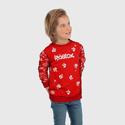 Свитшот детский НОВОГОДНИЙ СВИТЕР ROBLOX РОБЛОКС НОВЫЙ ГОД 2022, цвет: 3D-красный — фото 2