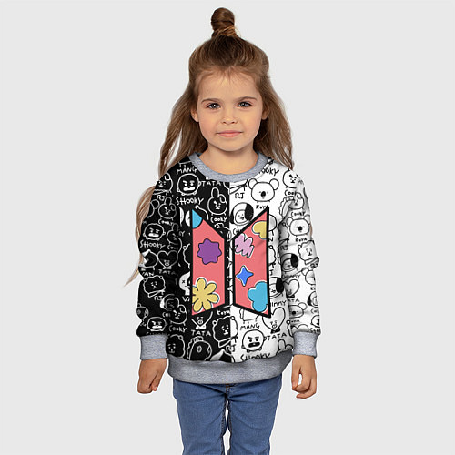 Детский свитшот Permission To Dance SPLIT BT21 / 3D-Меланж – фото 4