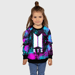 Свитшот детский НЕОНОВЫЙ БТС NEON BTS, цвет: 3D-черный — фото 2