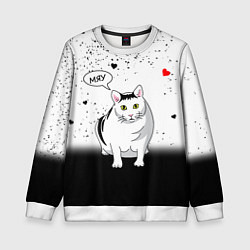 Свитшот детский CAT LOVE, цвет: 3D-белый