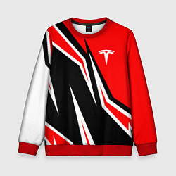 Детский свитшот TESLA MOTORS RED LINE ТЕСЛА