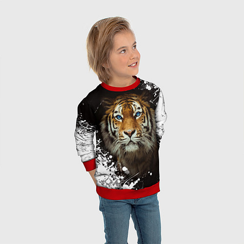 Детский свитшот Год тигра2022 / 3D-Красный – фото 3