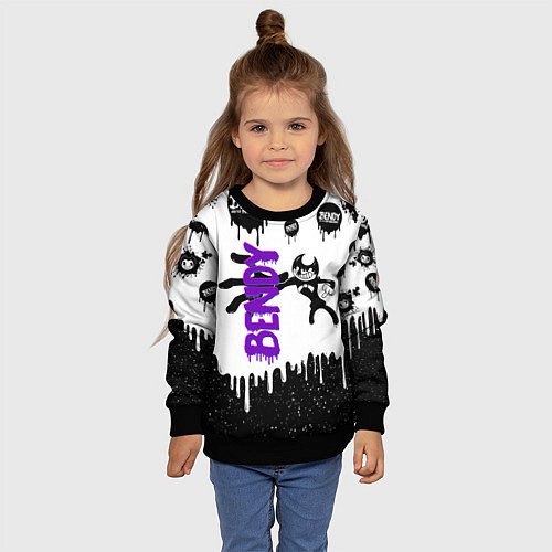 Детский свитшот Бенди длинная рука Bendy / 3D-Черный – фото 4