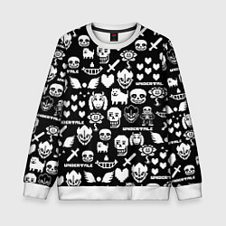 Свитшот детский UNDERTALE PATTERN БЕЛЫЙ, цвет: 3D-белый