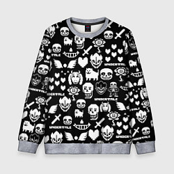 Детский свитшот UNDERTALE PATTERN БЕЛЫЙ