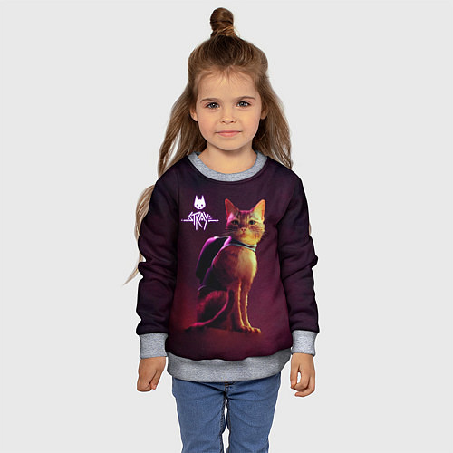 Детский свитшот Stray: Wandering Cat / 3D-Меланж – фото 4