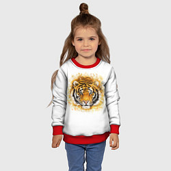 Свитшот детский Дикий Тигр Wild Tiger, цвет: 3D-красный — фото 2