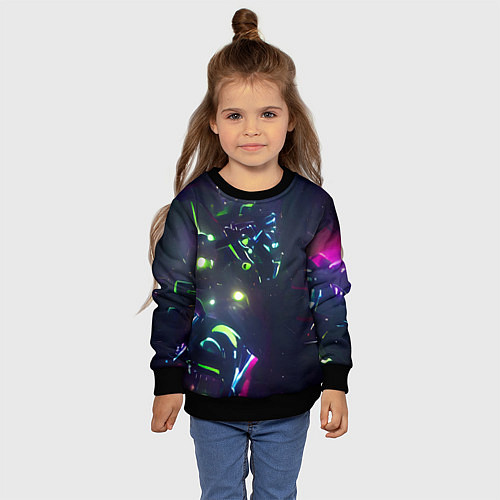 Детский свитшот Космическая битва / 3D-Черный – фото 4