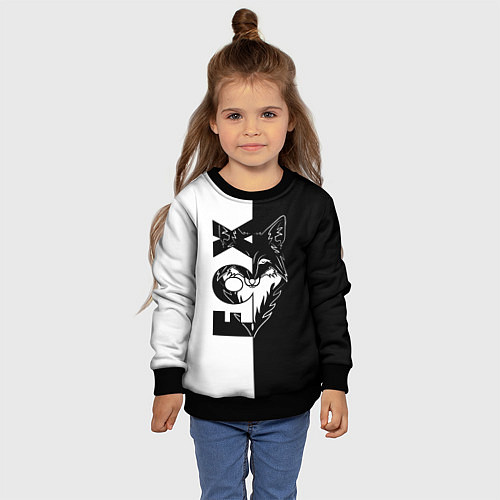 Детский свитшот FOX Лис / 3D-Черный – фото 4