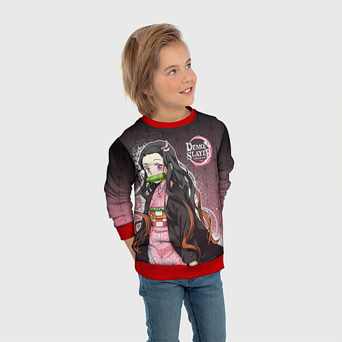 Детский свитшот НЕЗУКО NEZUKO SLAYER / 3D-Красный – фото 3