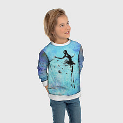 Свитшот детский Прекрасный силуэт балерины, цвет: 3D-белый — фото 2