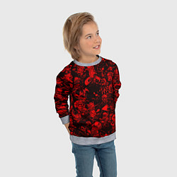 Свитшот детский DOTA 2 HEROES RED PATTERN ДОТА 2, цвет: 3D-меланж — фото 2
