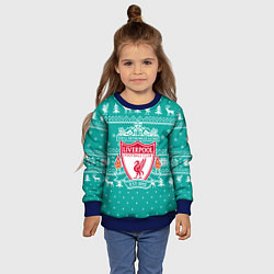 Свитшот детский НОВОГОДНИЙ СВИТЕР LIVERPOOL, цвет: 3D-синий — фото 2