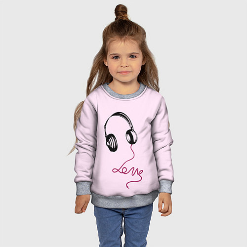 Детский свитшот Музыка любви / 3D-Меланж – фото 4