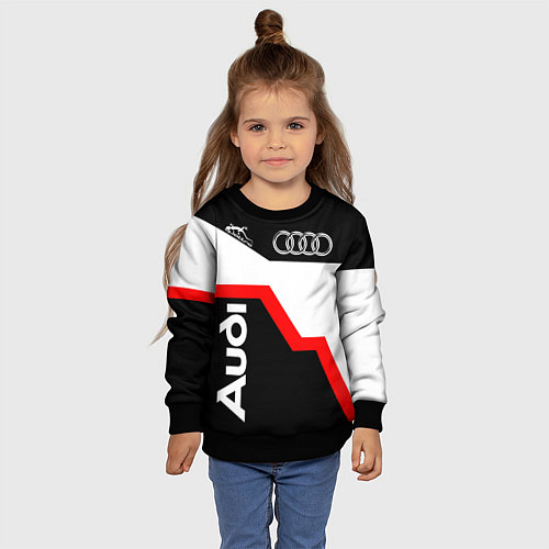 Детский свитшот AUDI полный привод / 3D-Черный – фото 4