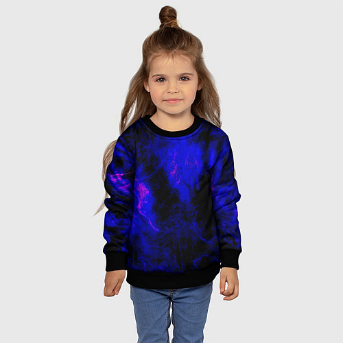 Детский свитшот Purple Tie-Dye / 3D-Черный – фото 4