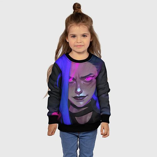 Детский свитшот League Of Legends Arcane ДЖИНКС Jinx Powder / 3D-Черный – фото 4
