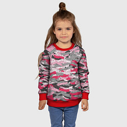 Свитшот детский Именной камуфляж Татьяна, цвет: 3D-красный — фото 2
