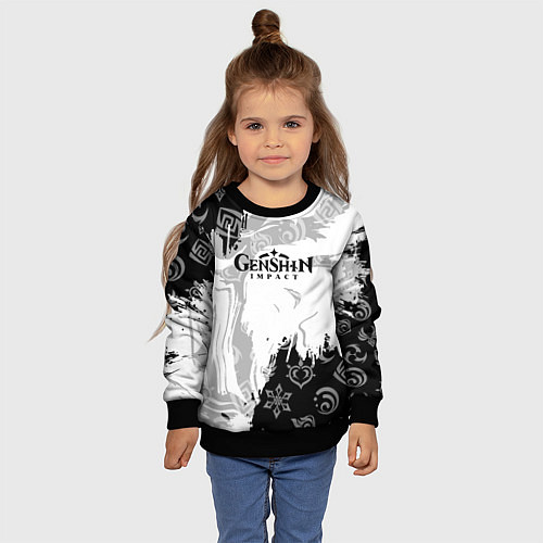 Детский свитшот Genshin Impact электро стихия / 3D-Черный – фото 4