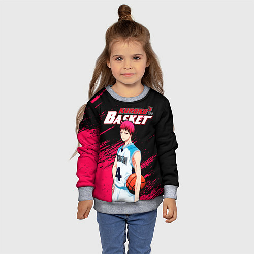 Детский свитшот Kuroko no Basuke, Akashi Seijuro Сейджуро Акаши / 3D-Меланж – фото 4