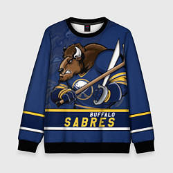 Свитшот детский Баффало Сейберз, Buffalo Sabres, цвет: 3D-черный