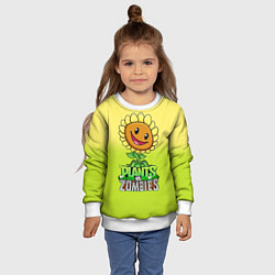 Свитшот детский Plants vs Zombies - Подсолнух, цвет: 3D-белый — фото 2