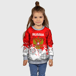 Свитшот детский Russia Паттерн Гербов, цвет: 3D-меланж — фото 2