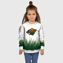 Свитшот детский Minnesota Wild, Миннесота Уайлд Лес, цвет: 3D-белый — фото 2