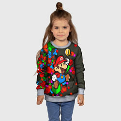 Свитшот детский Super Mario Cubes 2022, цвет: 3D-меланж — фото 2